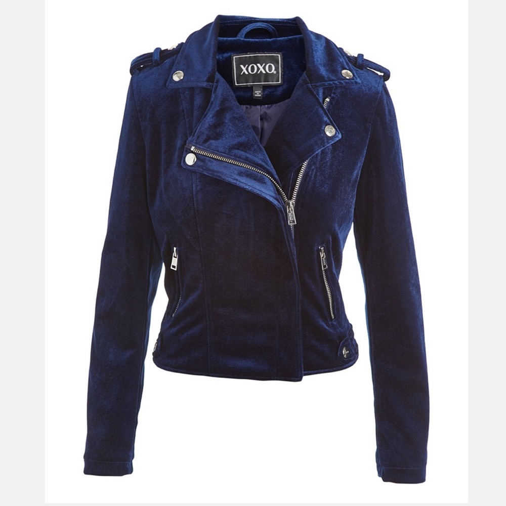 XOXO VELVET MOTO JACKET - WOMEN
